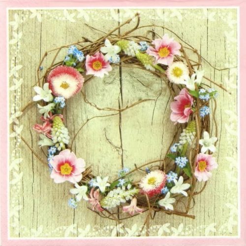 Paper Napkin - Spring Wreath