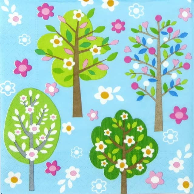 Paper Napkin - Flowering Trees