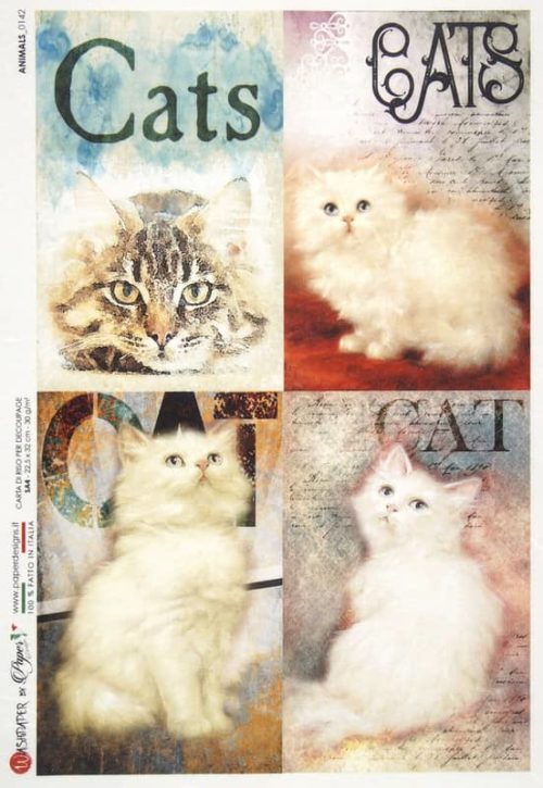 Rice Paper - Cats - 0142 (22 x 32cm)