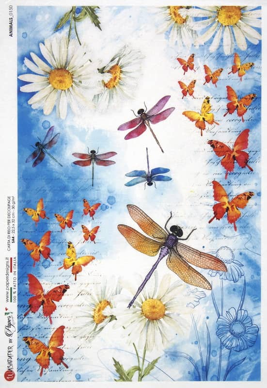 Rice Paper - Butterflies and Dragonflies - 0150