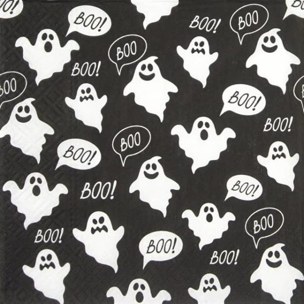 Lunch Napkins (20) - Boo (black)