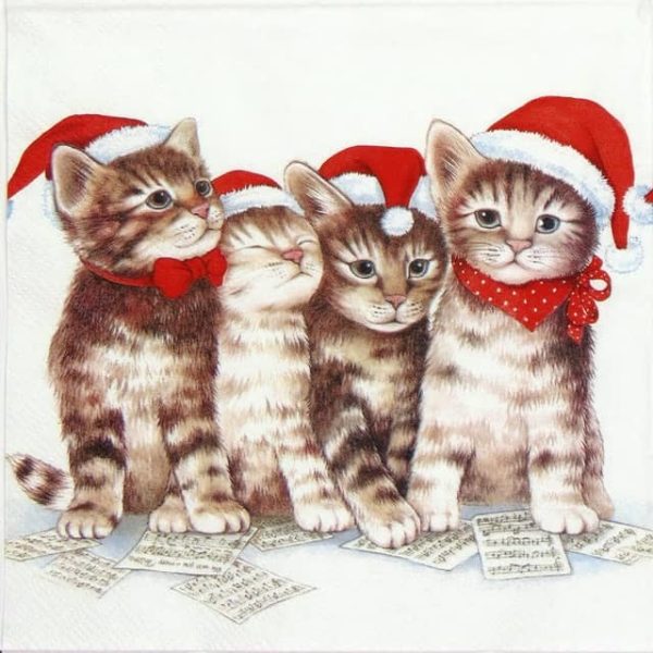 Paper Napkin - Singing Cats