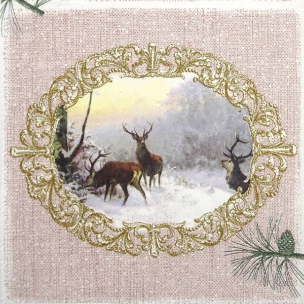 Paper Napkin - Elegant Deers Rose
