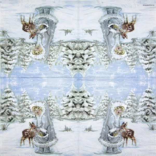 Lunch Napkins (20) - Feeding Deer - Image 2