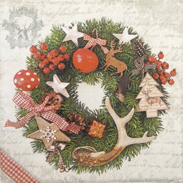 Cocktail Napkins (20) - Forest Wreath
