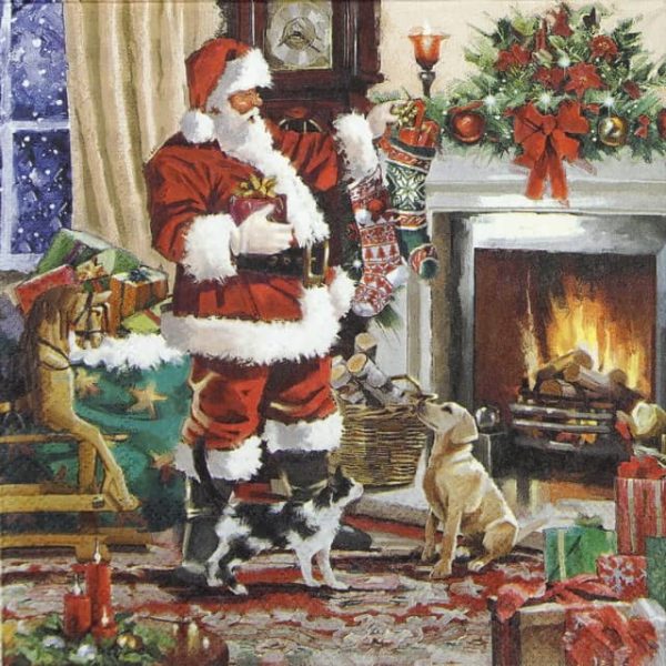 Paper Napkin - Santa Interior