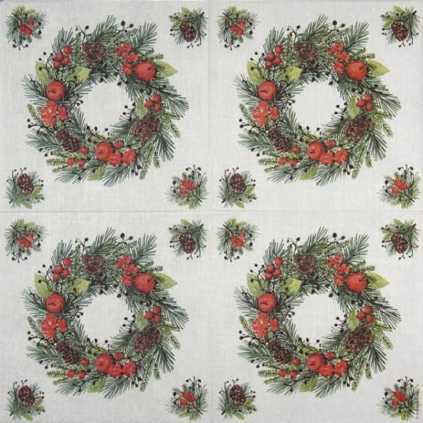 Cocktail Napkins (20) - Wreath On Linen