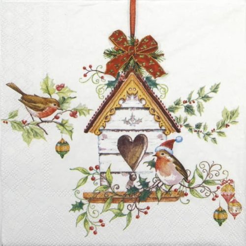 Cocktail Napkins (20) - Christmas Birdhouse