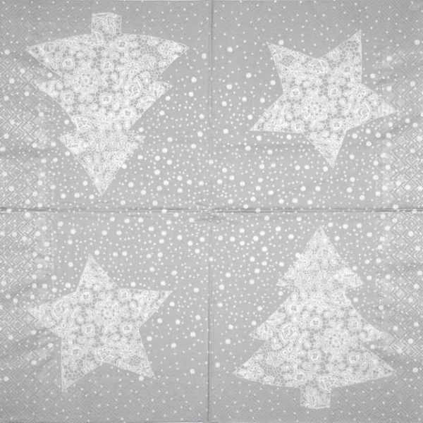 Paper Napkin - Christmas Lace silver