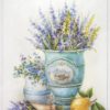 Rice Paper Lavenders in Blue Pots
