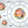 Rice Paper Blue Clocks with Flowers