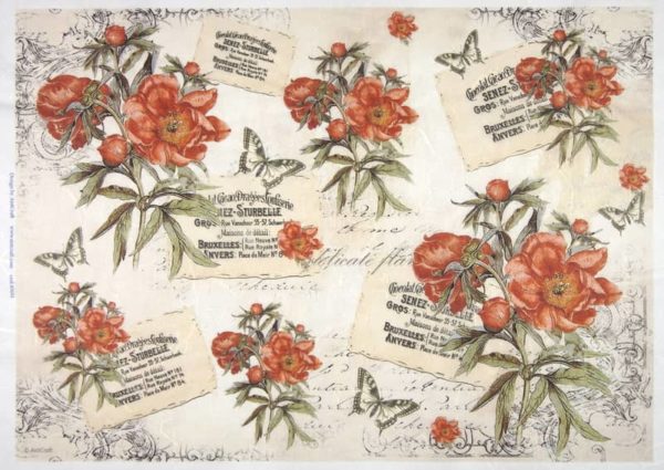 Rice Paper Red Roses and Cards