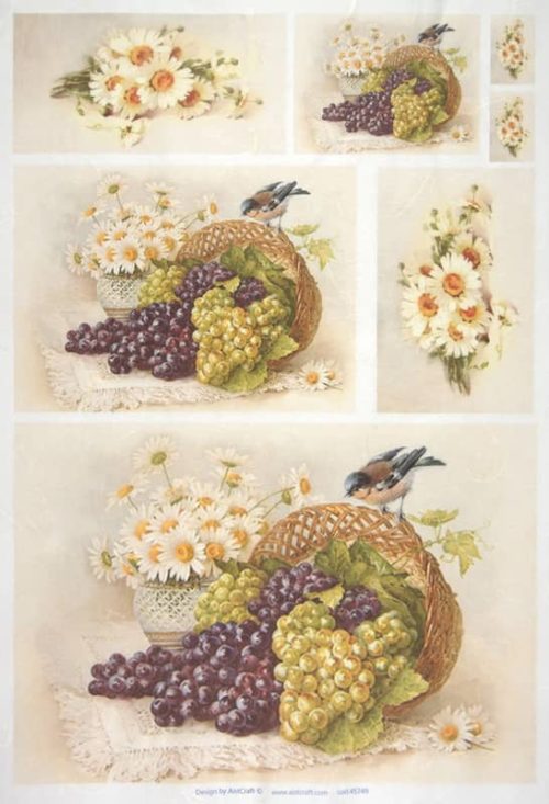 Rice Paper Grapes and Daisies