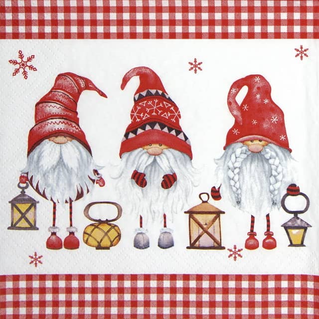 Paper Napkin - Scandinavian Gnomes