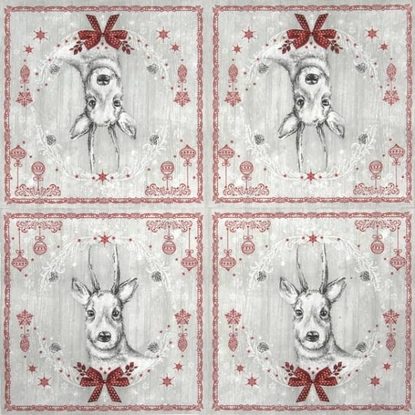 Lunch Napkins (20) - Shabby Wood Painted Deer