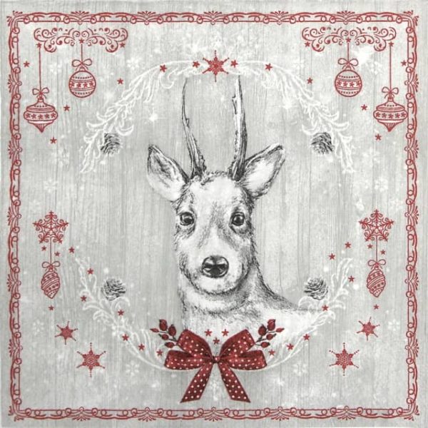 Lunch Napkins (20) - Shabby Wood Painted Deer