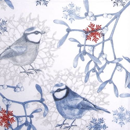 Paper Napkin - Blue Chickadees