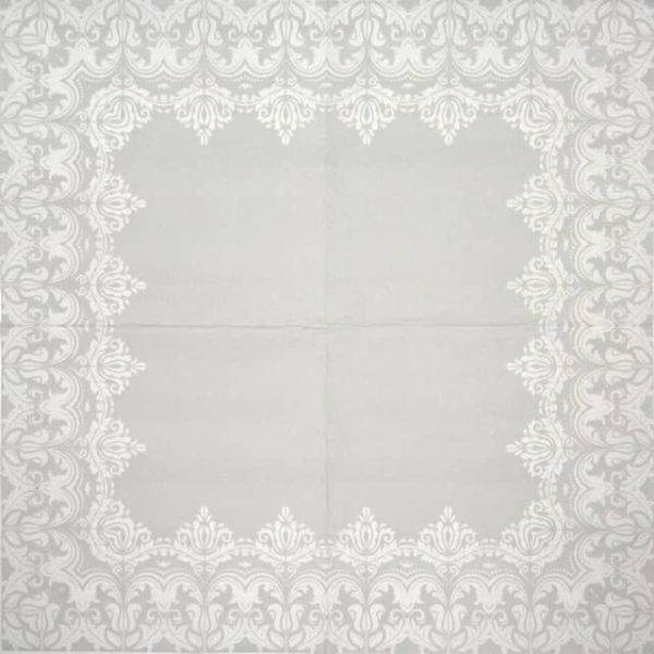 Paper Napkin - Ornament Border grey