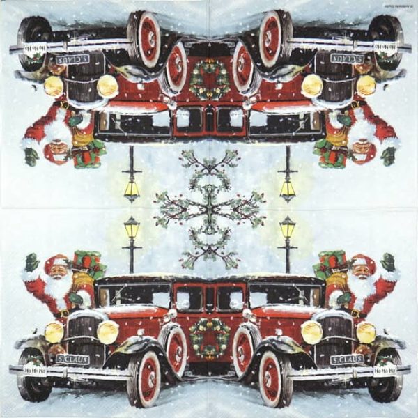 Paper Napkin - Santa Automobile