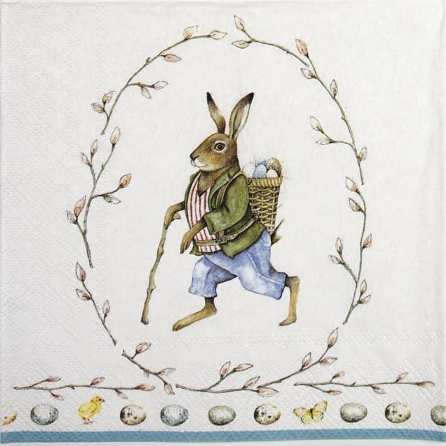 Paper Napkin - Edward-rabbit white