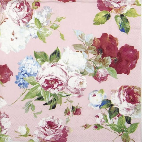 Paper Napkin - Scarlett light rose