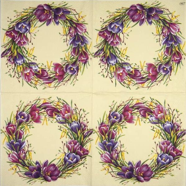 Paper Napkin - Spring circle cream - Image 2