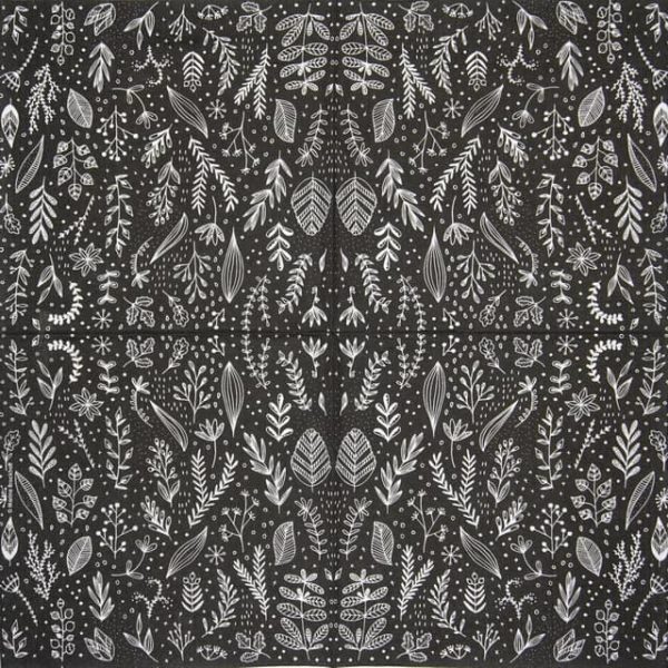 Paper Napkin - Marina Brackhoff: Pure Flower black_PPD_1334091