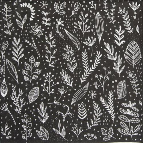 Paper Napkin - Marina Brackhoff: Pure Flower black_PPD_1334091