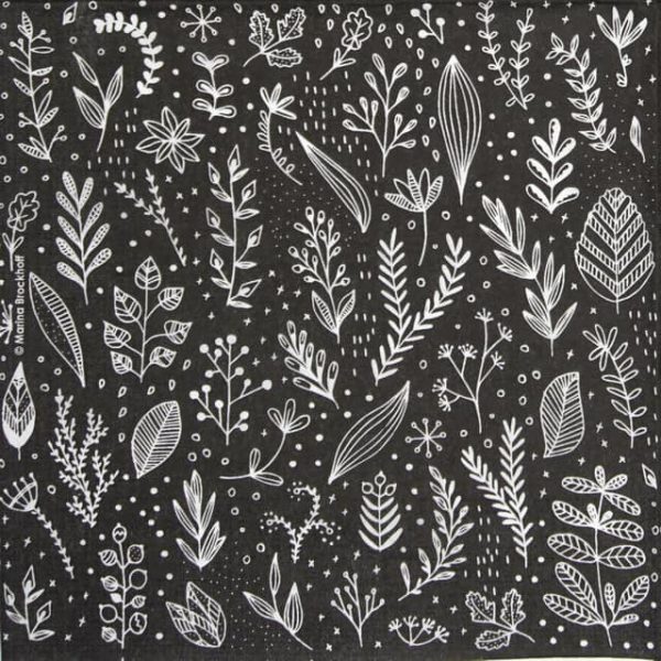 Paper Napkin - Marina Brackhoff: Pure Flower black_PPD_1334091