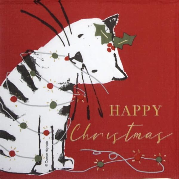 Lunch Napkins (20) - Carson Higham: X-mas Cat