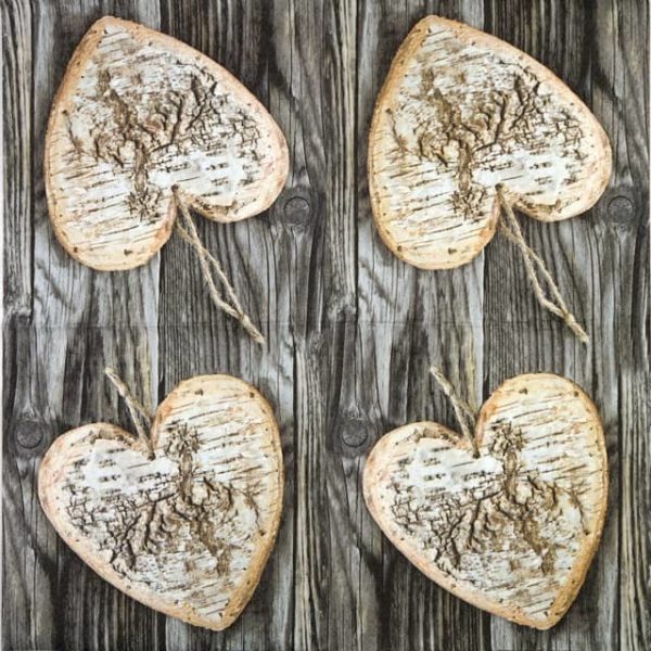 Paper Napkin - Wooden Heart - Image 2
