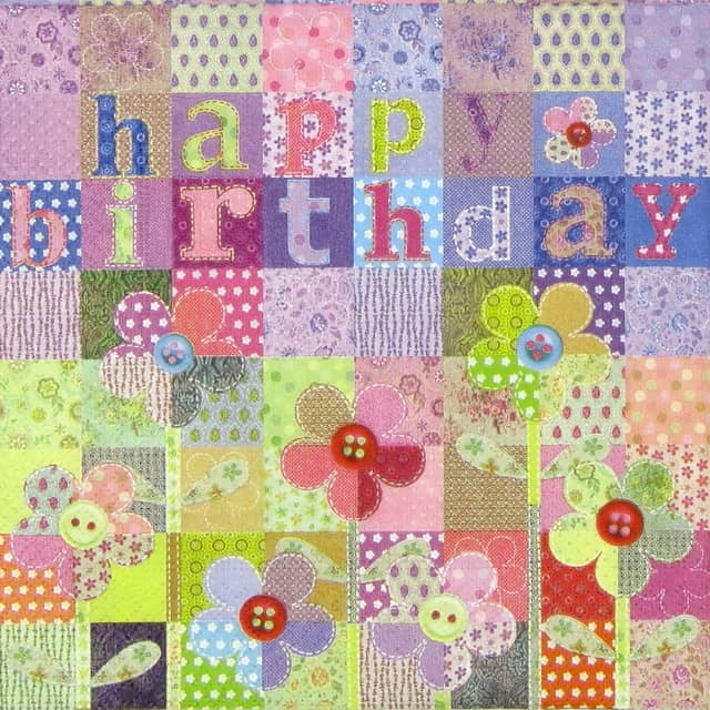 Paper Napkins - Patchwork Birthday (20 pieces)