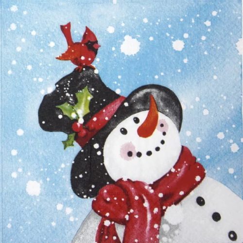 Paper Napkin - Happy Snowman
