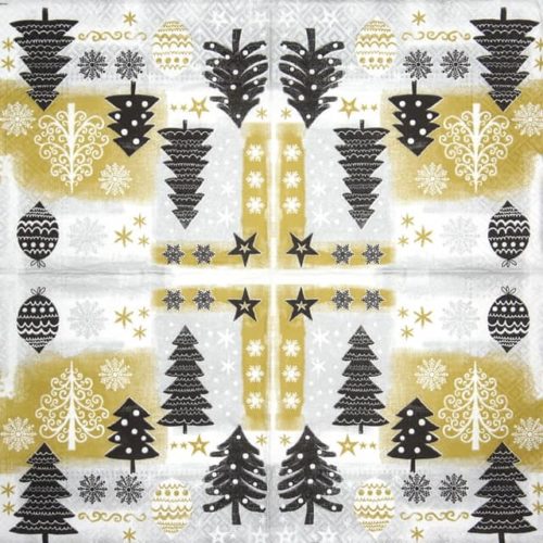 Paper Napkin - Christmas Design gold - Paw