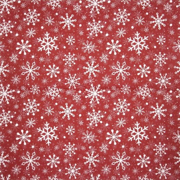 Paper Napkin - Christmas Snowflakes red - Paw