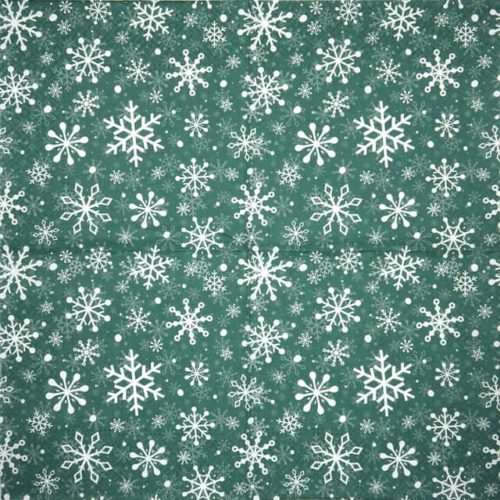 Paper Napkin - Christmas Snowflakes green - Paw