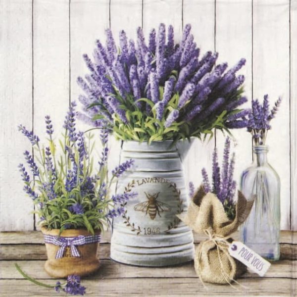 Paper Napkin - Lavender in Bucket