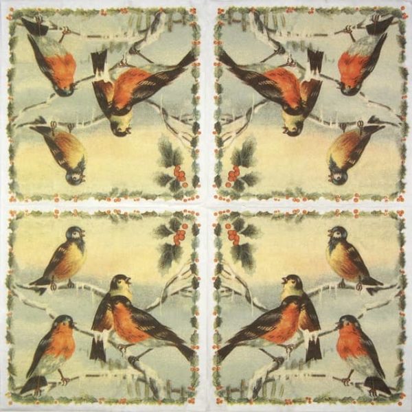 Paper Napkin - Christmas birds - Image 2