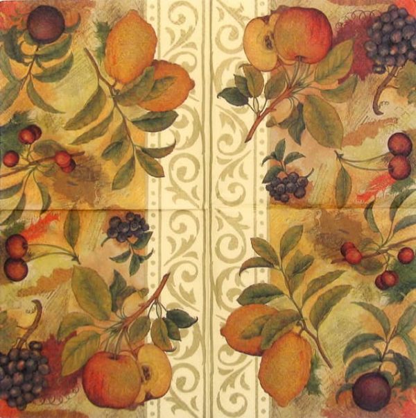 Paper Napkin - Fruits and Ornament