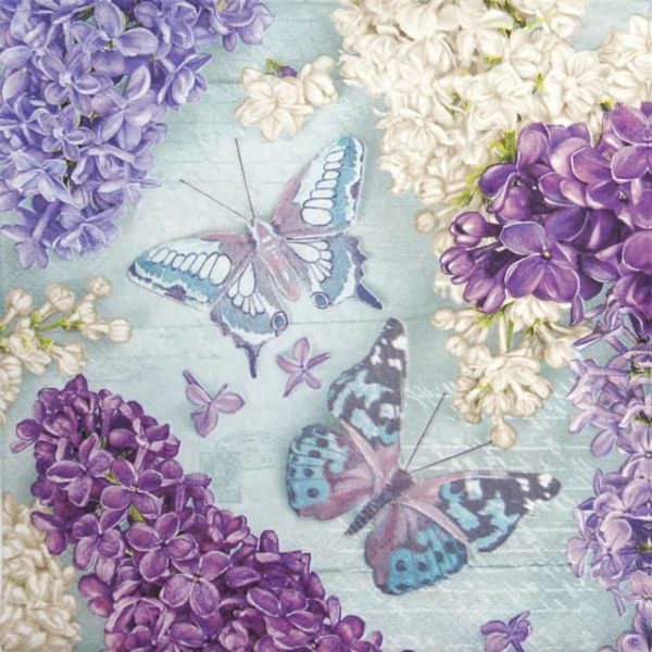 Paper Napkin - Lilac Collage with Butterflies_Daisy_SDOG033701