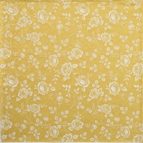 Paper Napkin - Little Roses gold