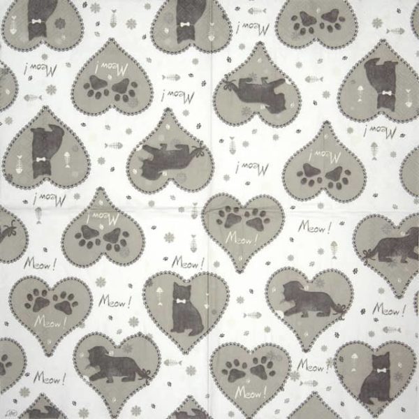 Paper Napkin - Meow Meow grey_IHR_922645