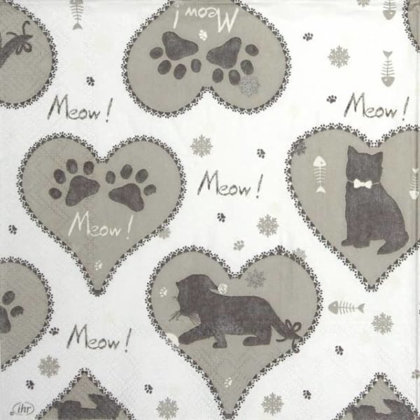 Paper Napkin - Meow Meow grey_IHR_922645