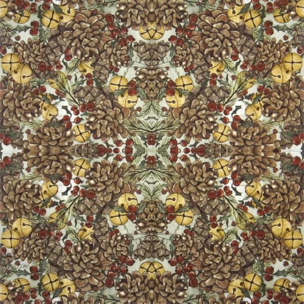 Paper Napkin - Pinecones and Bells_IHR_943400