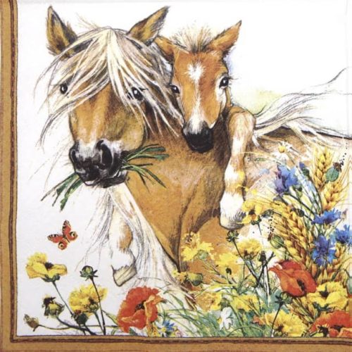 Paper Napkin - Horses in Summer Meadow_Ti-flair_371058