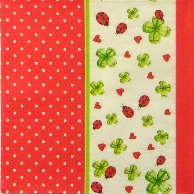 Paper Napkin -  Ladybird and Clover red