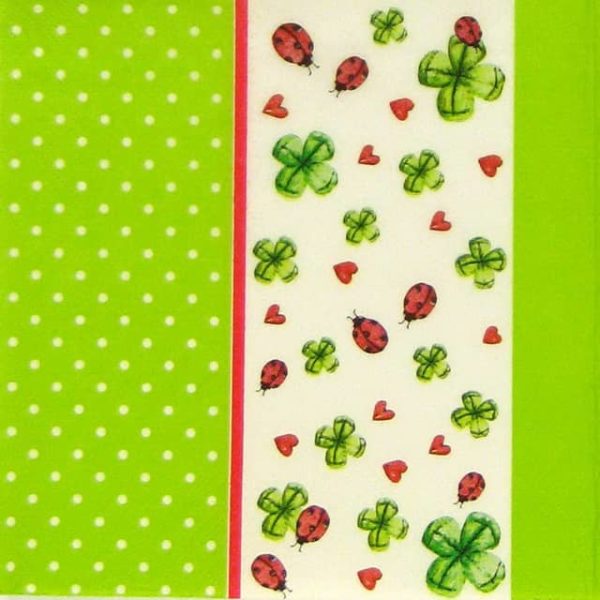 Paper Napkin -  Ladybird and Clover green