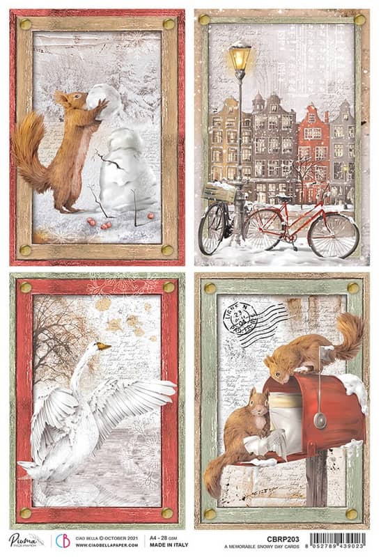 Rice Paper - Memorable Snowy Day Cards  - CBRP203