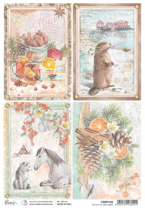 Rice Paper - The Gift of Love Cards  - CBRP195 (22 x 32cm)