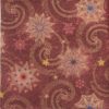 Paper Napkin - Gold & Red Stars and Twirls on Claret